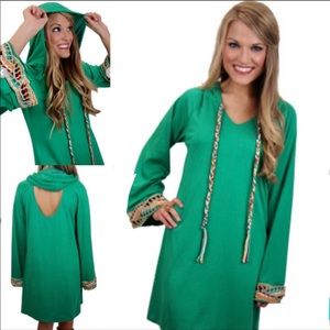 Judith March green hoodie poncho dress size large